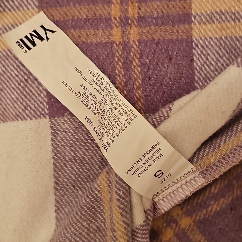 BRAND NEW WITH TAG LAVENDER PLAID FLANNEL JACKET - Picture 7 of 7